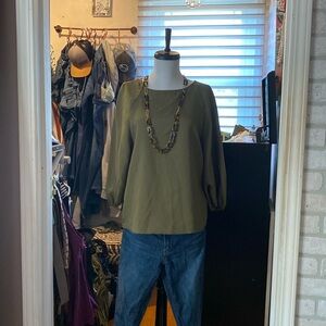 Hunter green blouse